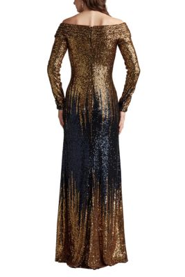 Vionne Off-Shoulder Sequin Gown