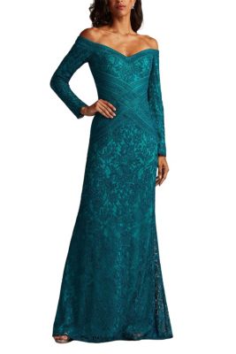 Ishana Off-Shoulder Embroidered Gown