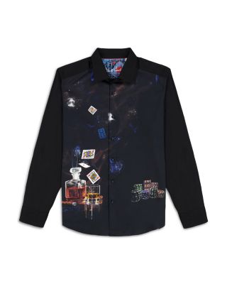 Royal Flush Printed Long Sleeve Button Front Shirt