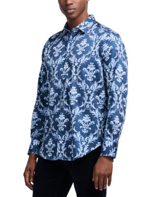 Neville Printed Long Sleeve Button Front Shirt