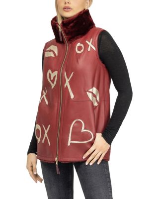 Reversible Shearling Zipper Vest