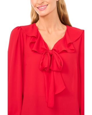 Ruffle Tie Neck Blouse
