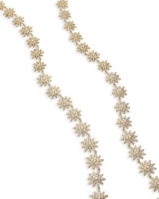 Starburst Tennis Necklace in 18K Yellow Gold with Diamonds, 12.5mm