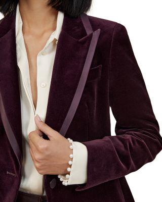 Elia Single Breasted Velvet Jacket
