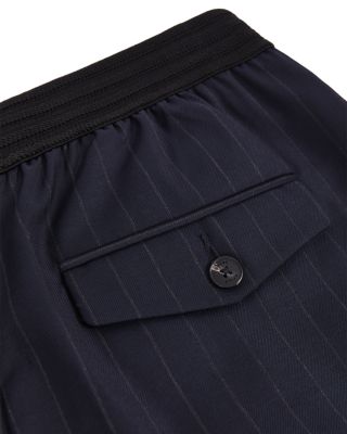 Petite Neave Waistband Pinstripe Wide Leg Pants 