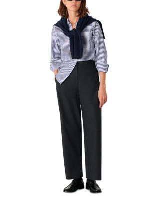 Side Pleat Tapered Trousers