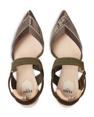 Women's Colibrì Mesh & Leather High Heel Slingbacks