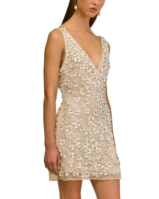 Sapphira Silk Embellished Mini Dress
