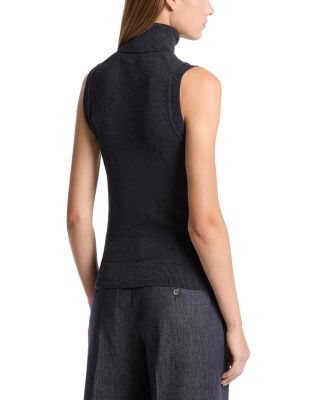 Cashmere Sleeveless Turtleneck Sweater