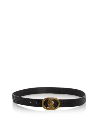 Women&#39;s Snake Embossed Leather Belt