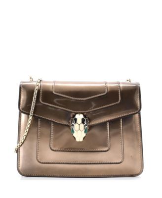  Small Serpenti Forever Square Shoulder Bag Metallic Leather