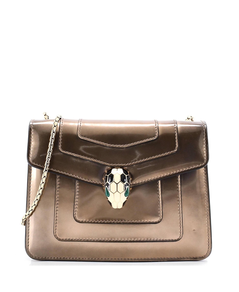 Click to view more detailed imagery on our partner's website Pre-owned Pre-owned Bvlgari Bvlgari Small Serpenti Forever Square Shoulder Bag Metallic Leather In Silver