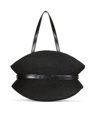  Shuffle Medium Bag in Calfskin Leather and Raffia