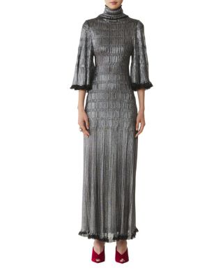 Midi Dress in Metallic Viscose