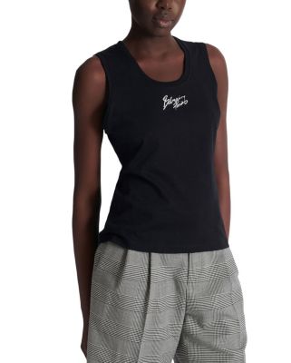  Relaxed Tank Top With Balmain Paris Brush Print