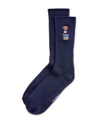 Polo Bear American Flag Crew Socks