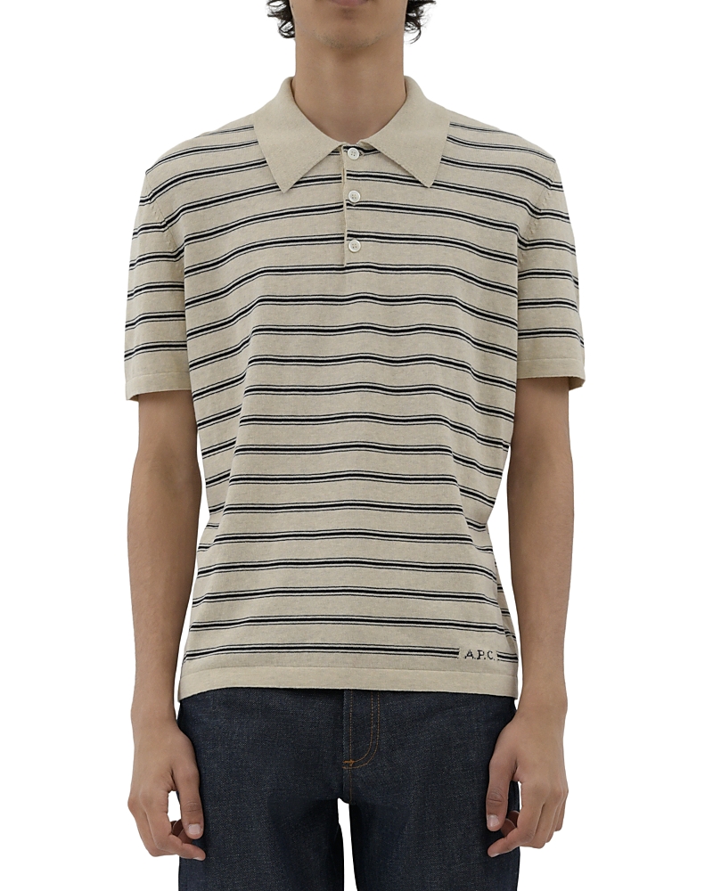 A.p.c. A. p.c Short Sleeve Striped Polo Shirt
