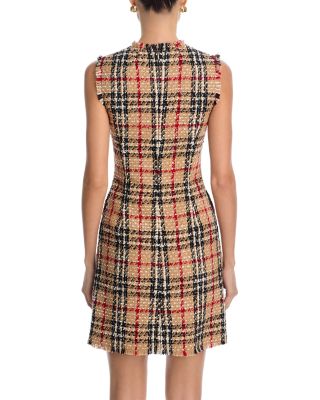 Abigail Check Wool Blend Boucl&eacute; Dress