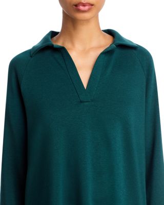 Cozy Brushed Terry Hug Henley Long Top