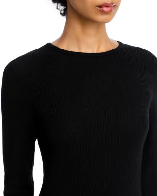 Rib Knit Long Sleeve Striped Sweater