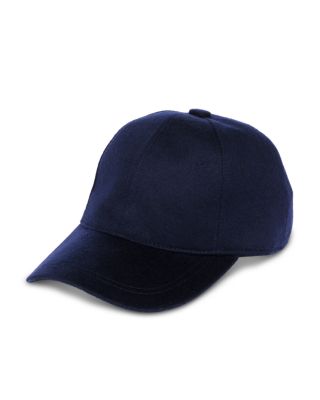 Cashmere Baseball Cap with Leather Strap