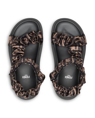 Women's Fendi Feel FF Satin Slides