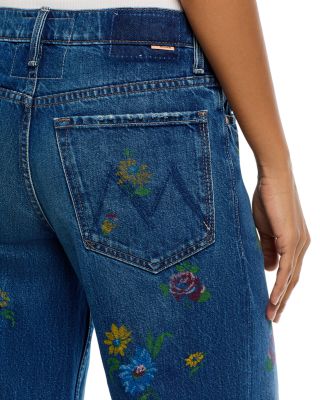 Lil Rerun Zip Sneak High Rise Wide Leg Jeans in Field of Flowers