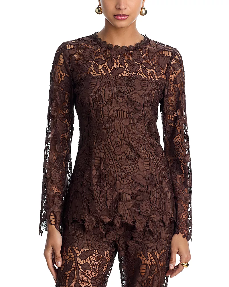 Aqua Lace Long Sleeved Tunic Top - Exclusive