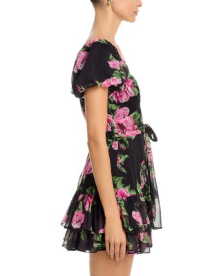 Floral Short Sleeved Mini Dress - Exclusive