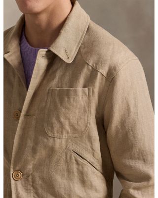 Linen Herringbone Utility Jacket