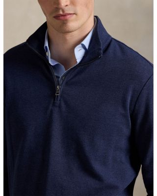 Luxury Double Knit Jacquard Quarter Zip Pullover