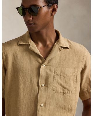 Classic Fit Slub Linen Camp Shirt