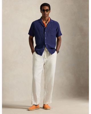 Classic Fit Slub Linen Camp Shirt