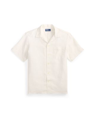 Classic Fit Slub Linen Camp Shirt