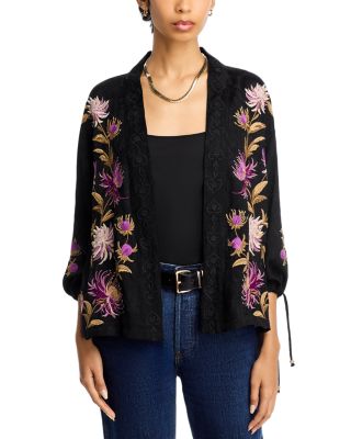 Embroidered Tie Sleeve Kimono