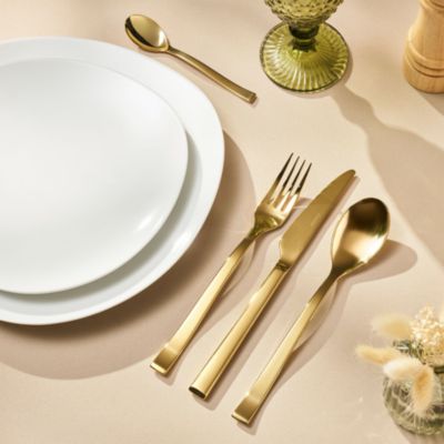 Side PVD Gold 5-Piece Flateware Place Setting