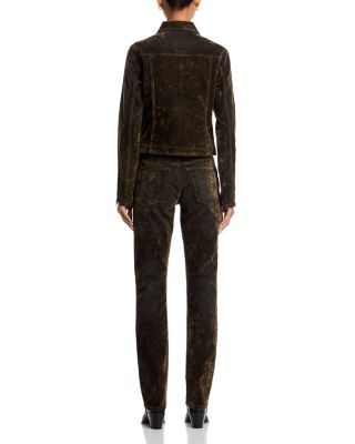 The Blondie High Rise Jeans in Olive Branch Flocked