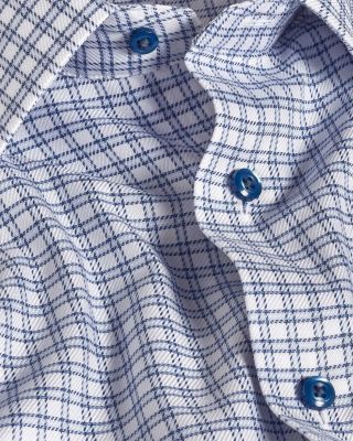 Trim Fit Twill Windowpane Check Dress Shirt