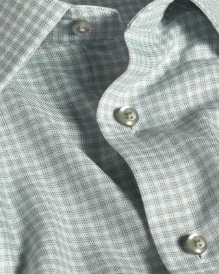 Trim Fit Cashmere Blend Twill Check Dress Shirt