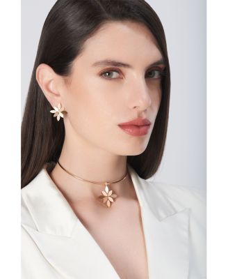 18K Rose Gold Ghirlanda Polished Flower Statement Earrings