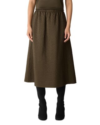Quilted Silk A Line Skirt