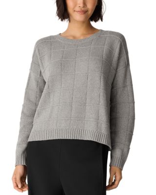 Pointelle Grid Sweater