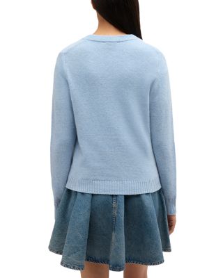 Wool Blend Crewneck Graphic Sweater