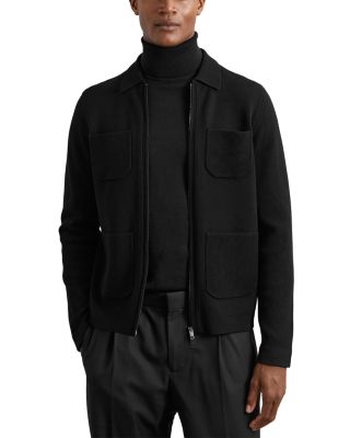 Roberto Long Sleeve Zip Through Ribbed Four Pocket Shirt