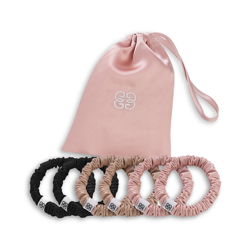 Gingerlily Silk Scrunchies, Set Of 6 In Multi