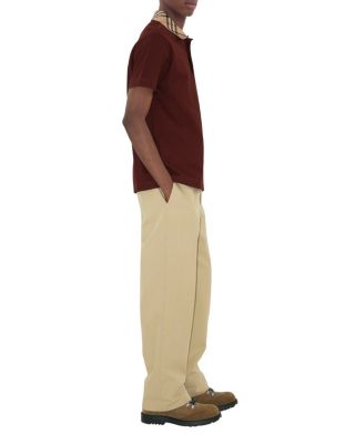 Check Collar Cotton Polo Shirt