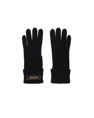 Logo Patch Wool Blend Gloves