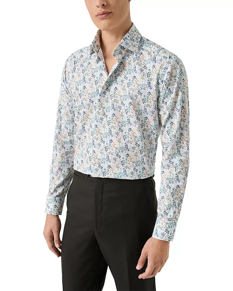 Eton Slim Fit Button Front Twill Shirt