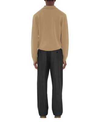 Long-Sleeve Cashmere Blend Polo Shirt