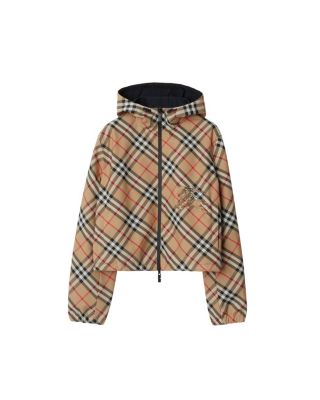 Cropped Reversible Check Jacket